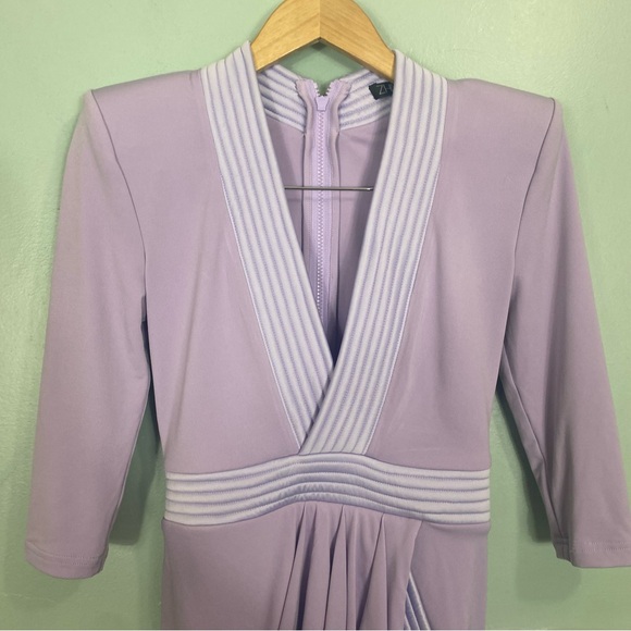 Zhivago Eye Of Horus Lilac Purple Midi Dress Size 4 Or Small - Picture 3 of 9